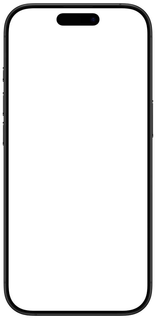 Front view of a black smartphone with a notch at the top center of the screen and rounded edges.