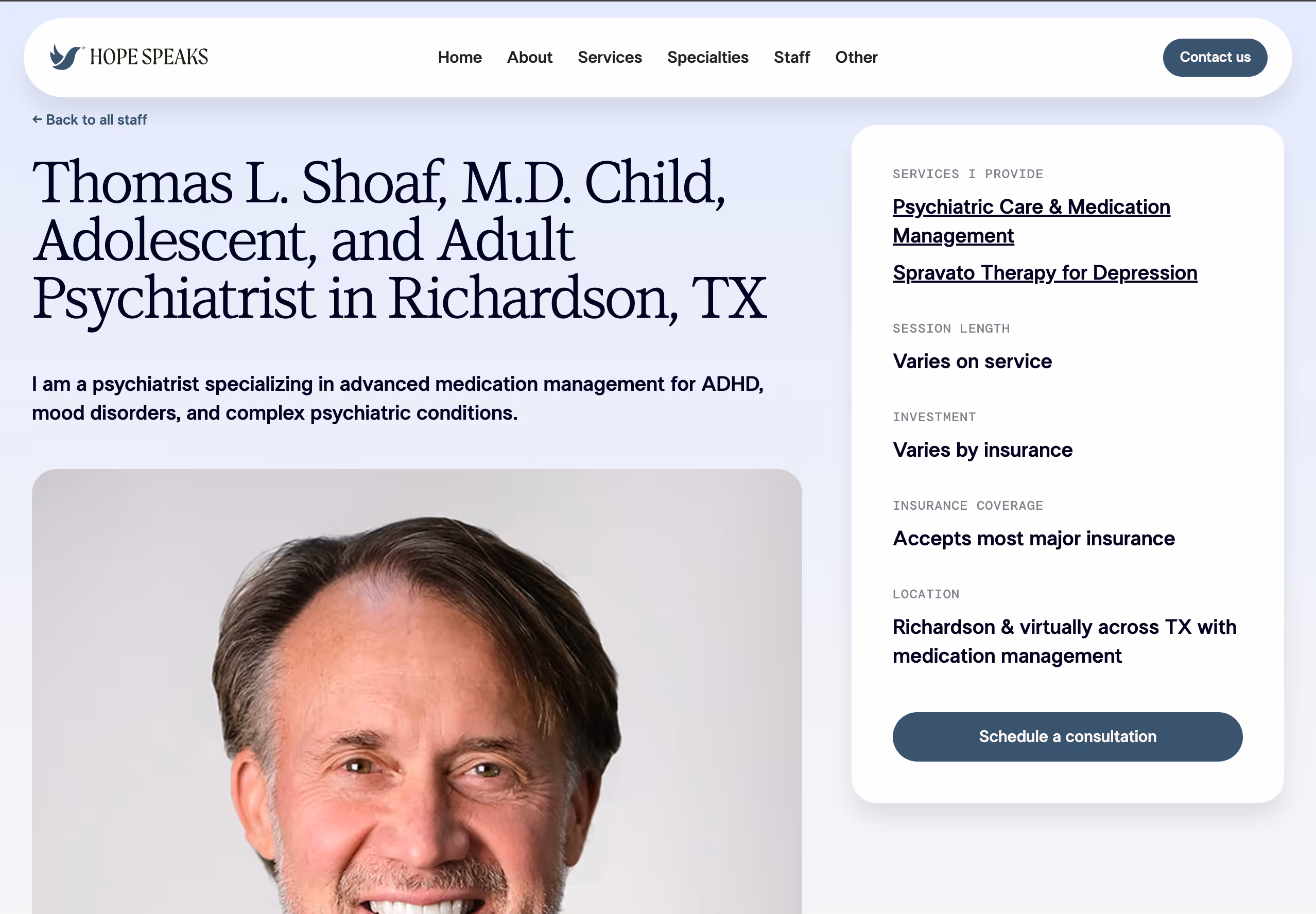 Psychiatry Website Redesign | SEO & UX Optimization