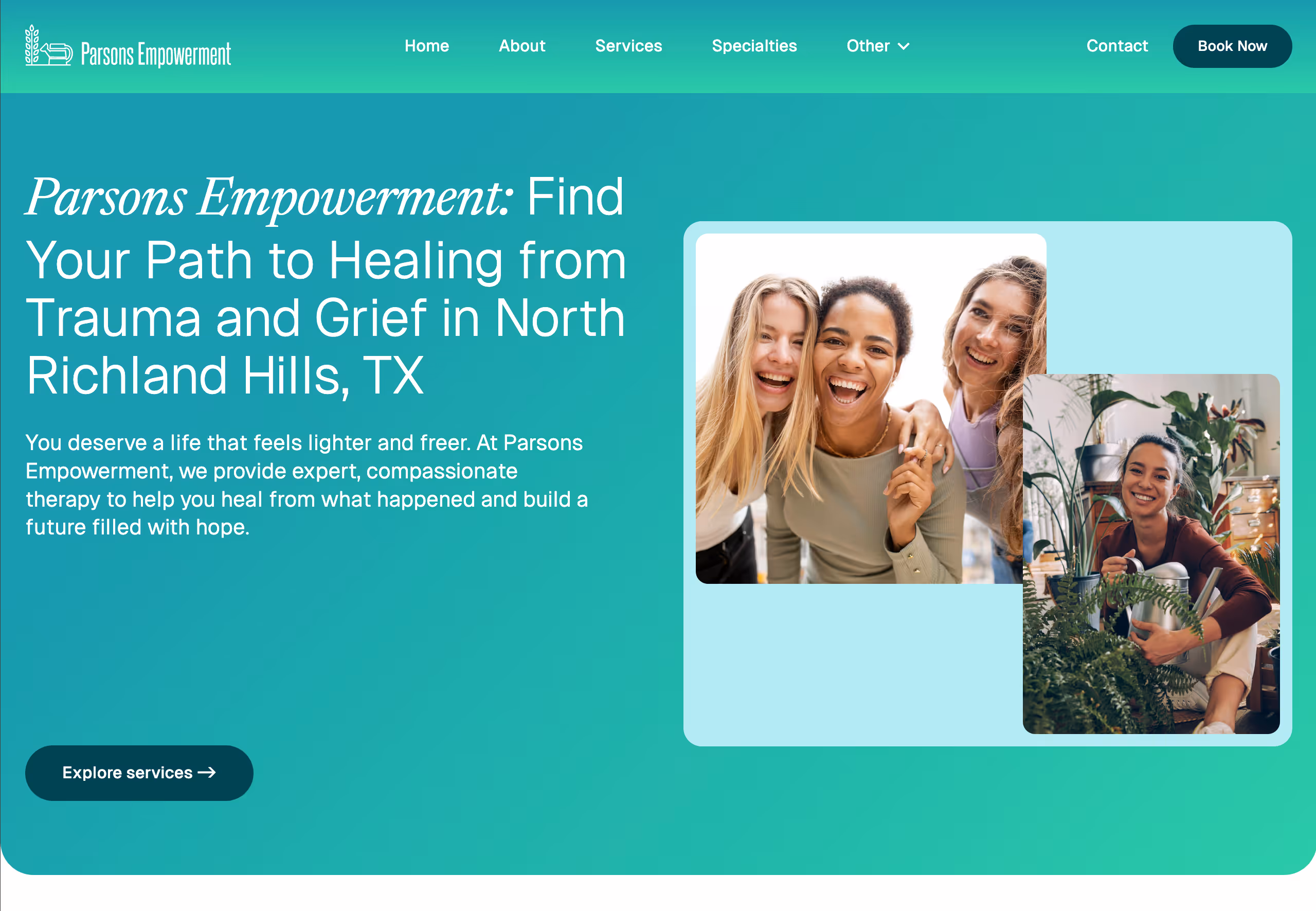 Therapist Website Redesign | Parsons Empowerment | SEO