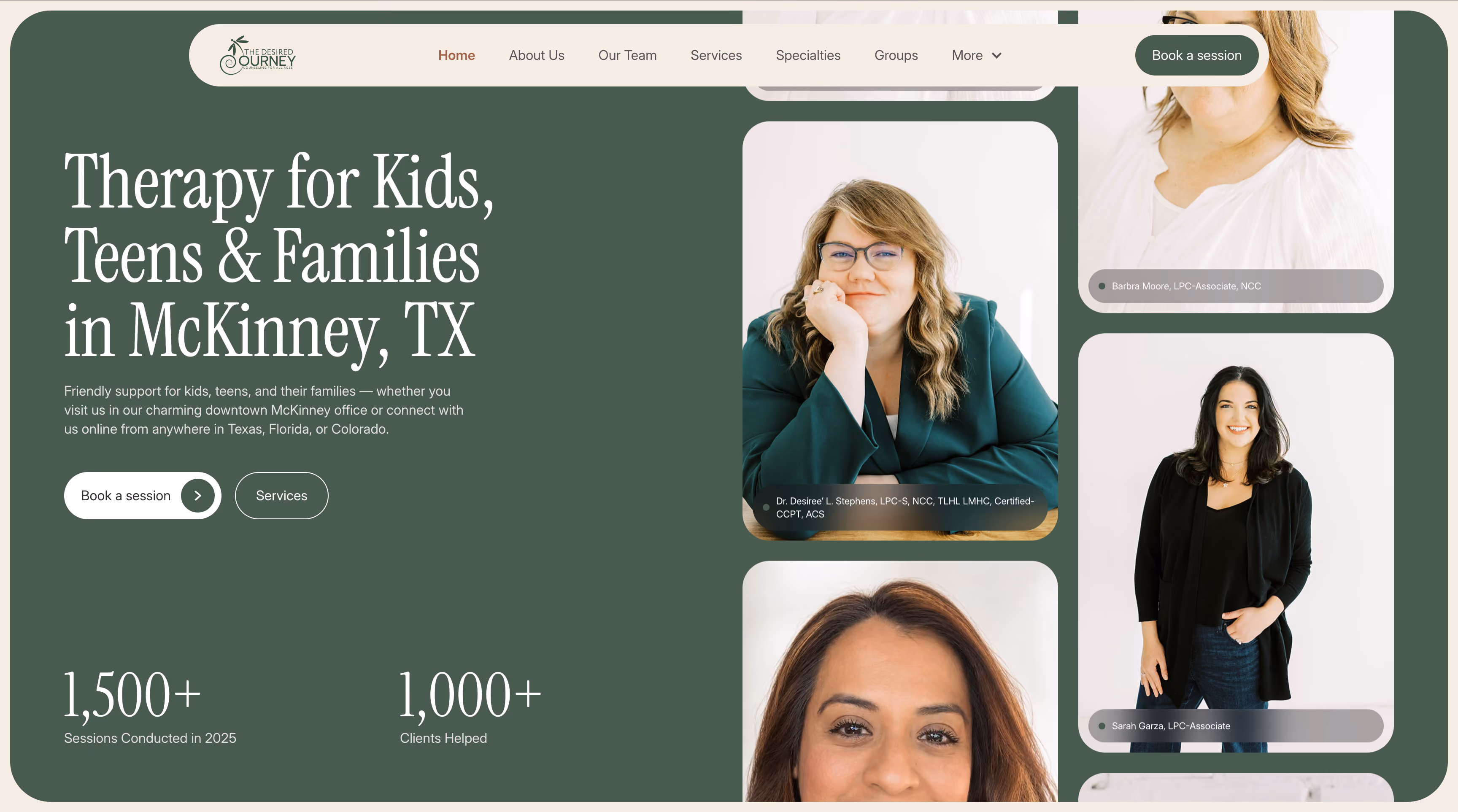 The Desired Journey Counseling | Website Redesign | McKinney, TX