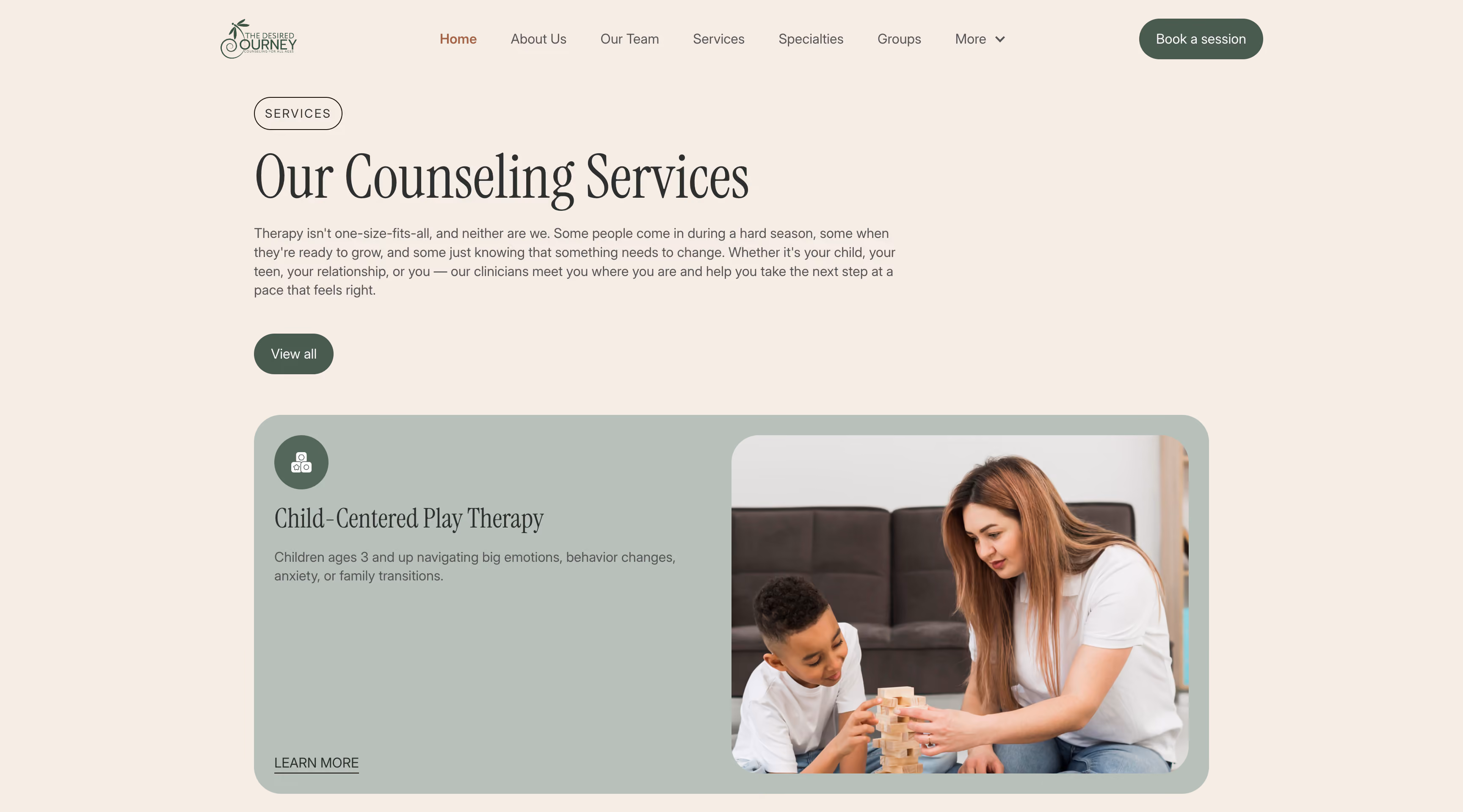 The Desired Journey Counseling | Website Redesign | McKinney, TX