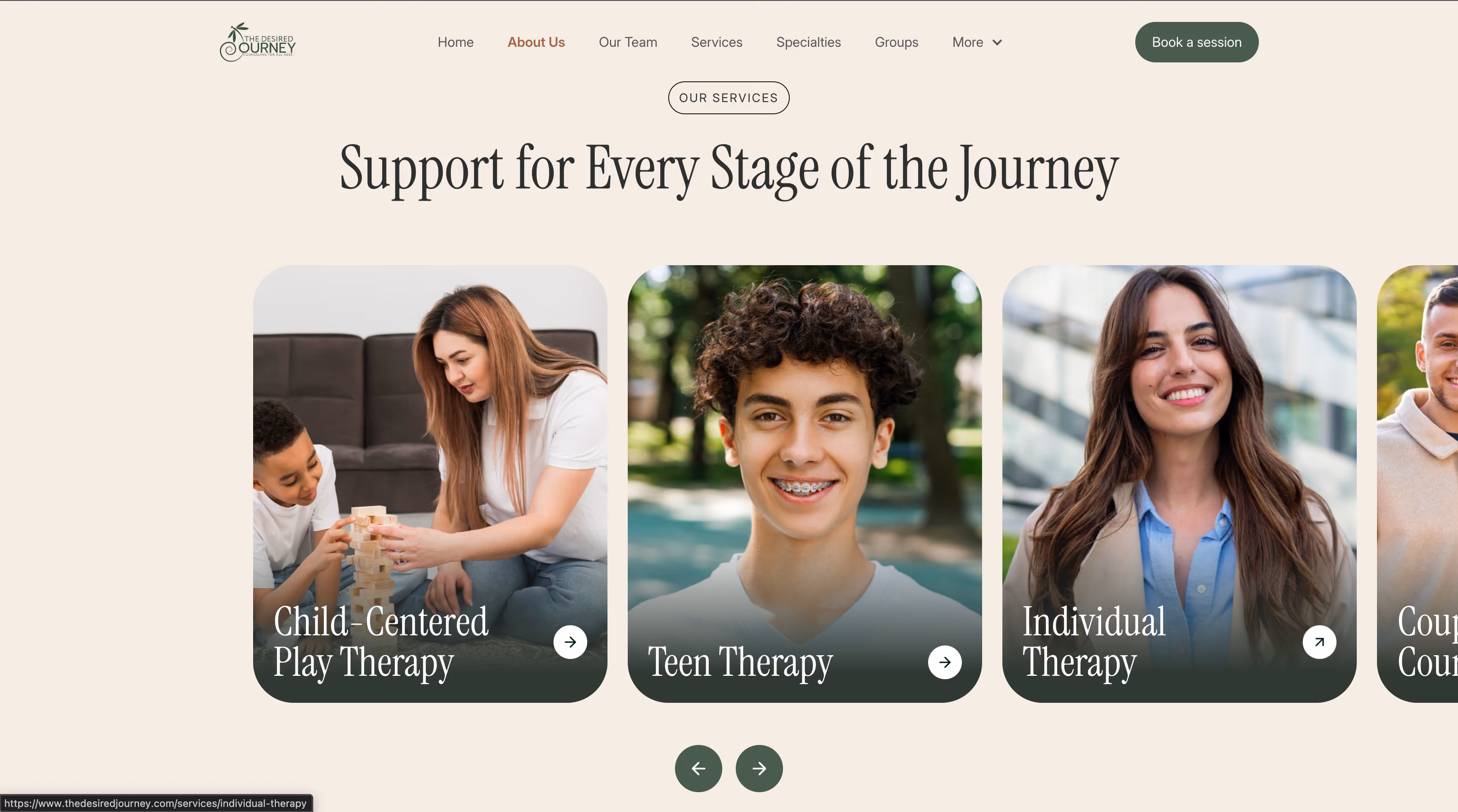 The Desired Journey Counseling | Website Redesign | McKinney, TX