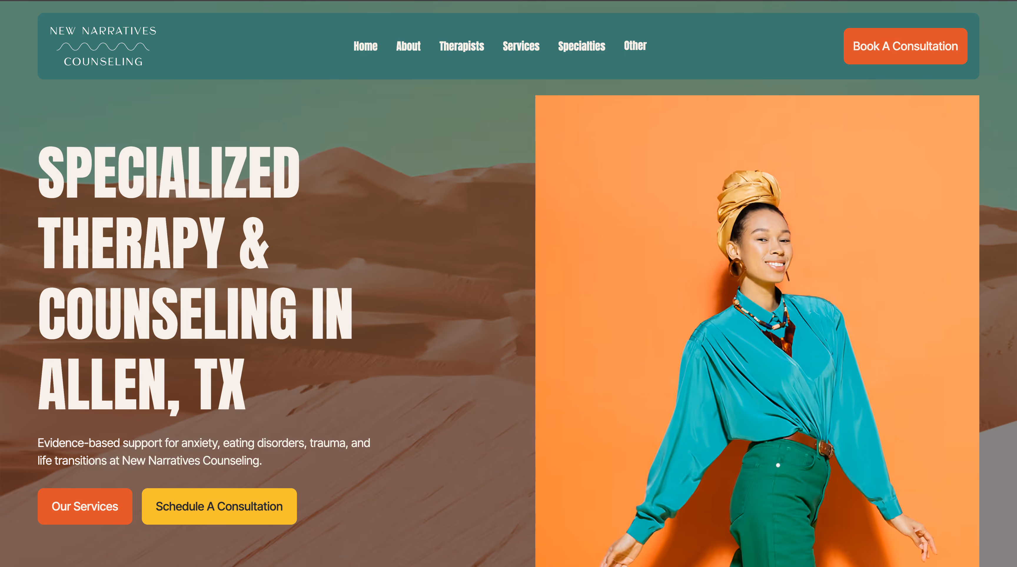 New Narratives Counseling | Website Redesign | Allen, TX