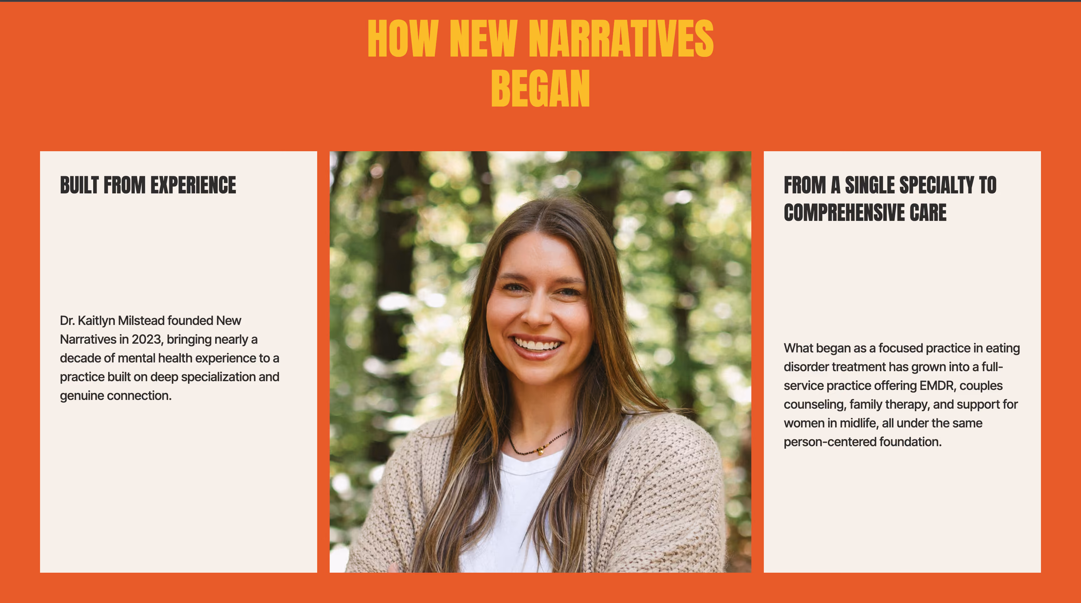 New Narratives Counseling | Website Redesign | Allen, TX