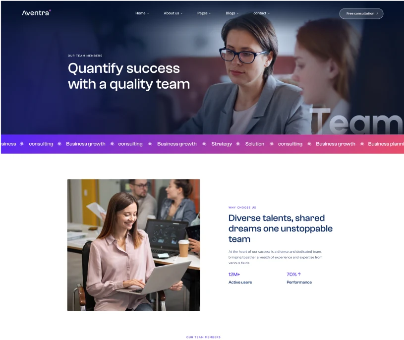 team page