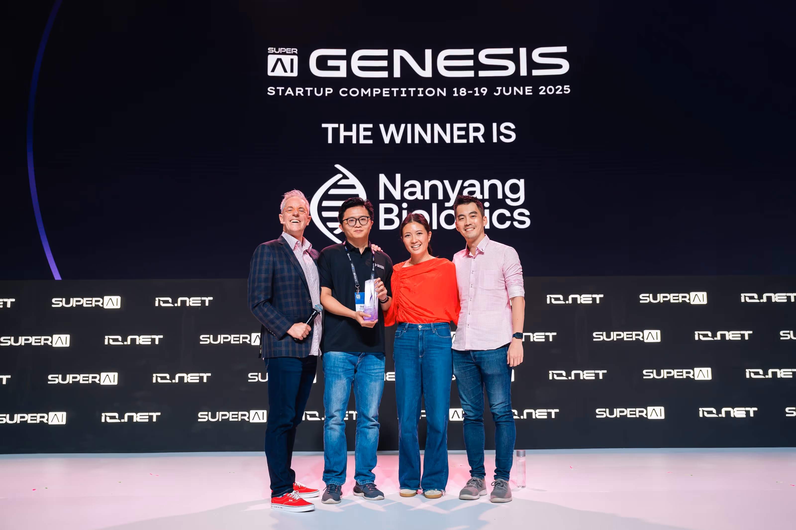 Nanyang Biologics team winning Super AI Genesis Startup Competition