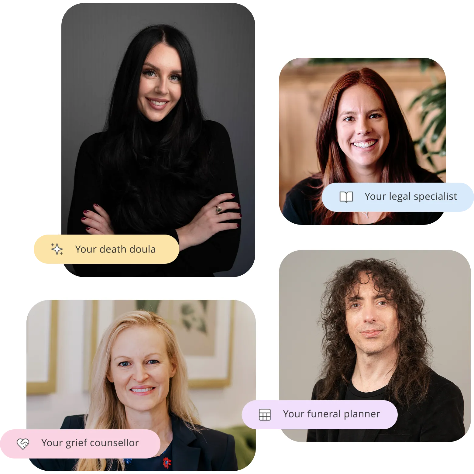 careloop hero section image of 4 people with different roles