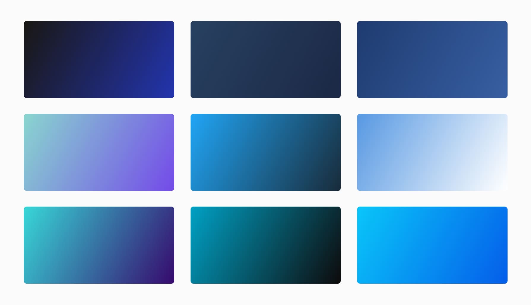 Blue Gradient: +90 Background Gradient Colors with CSS