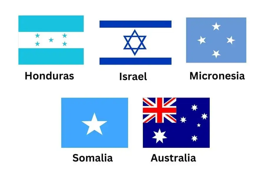 Blue and White Flag With Stars