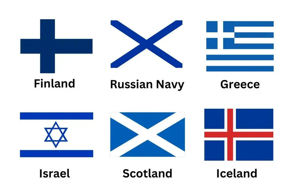 White Flag With Blue Cross