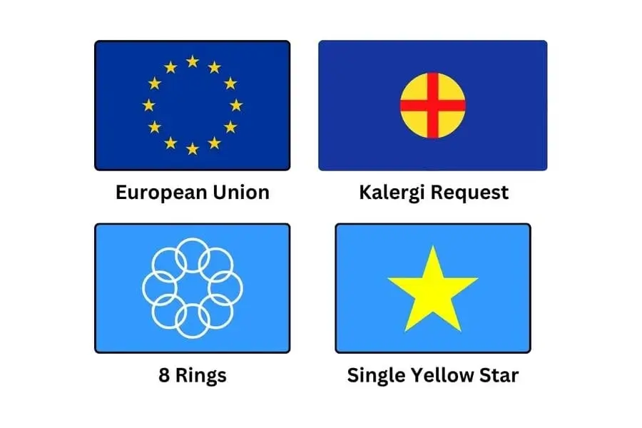 Blue Flag With Yellow Stars