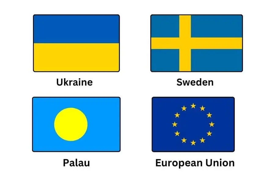 Blue and Yellow Flag
