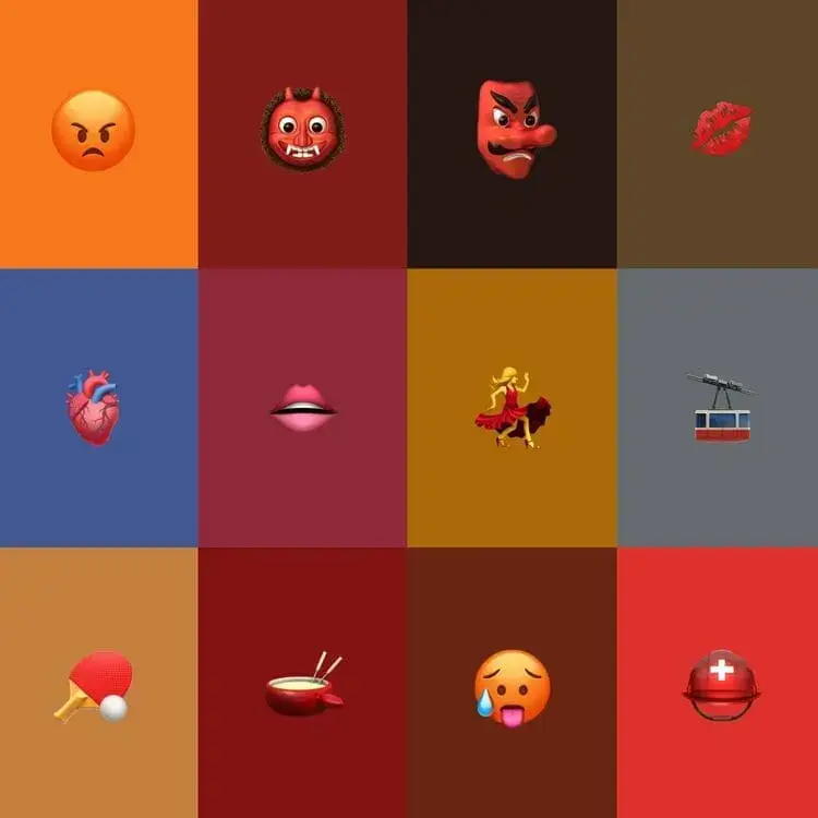 red emojis