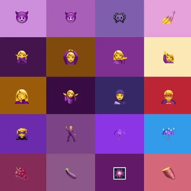 purple emojis