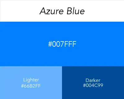 Azure Blue (#007FFF): Color Codes & Palettes