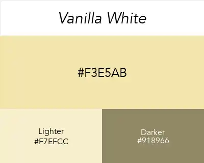 Vanillaページ Vanilla White (#f3e5ab): Color Codes & Palettes