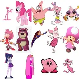 Pink Cartoon Characters