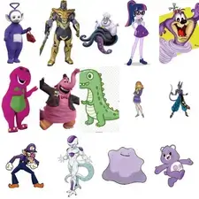 Purple Cartoon Characters