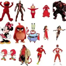 Red cartoon characters