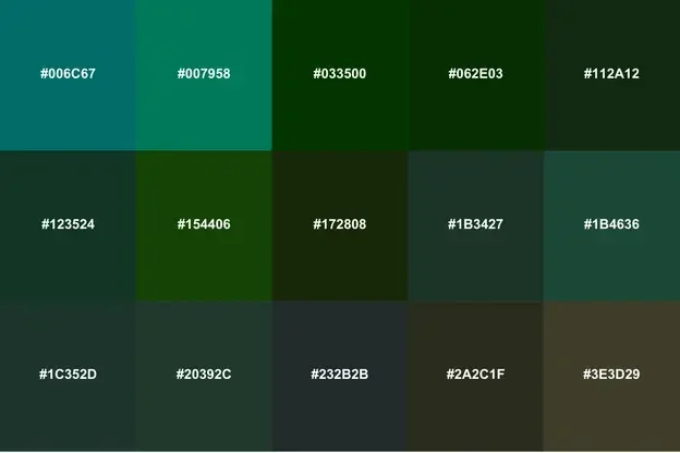 dark green colors