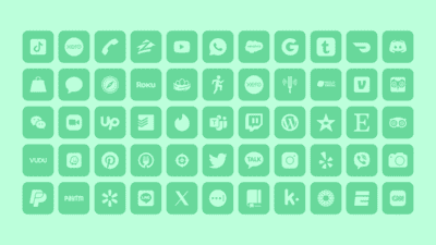 pastel green app icons