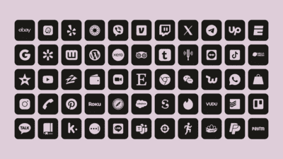 Black and White App Icons