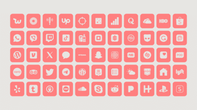 light red app icons