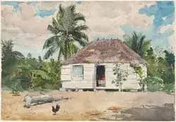 Native hut at Nassau, 1885