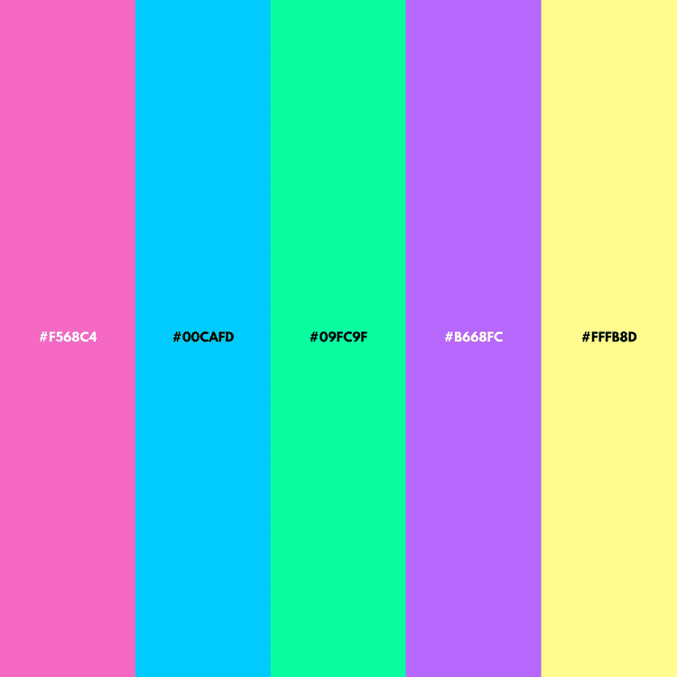 Vaporwave Color Palette with HEX Codes