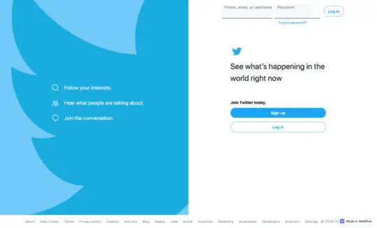 Twitter Login Screen Clone