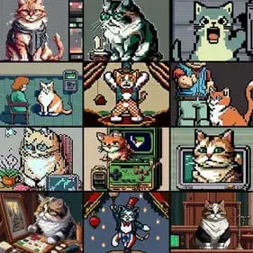 cat pixel art