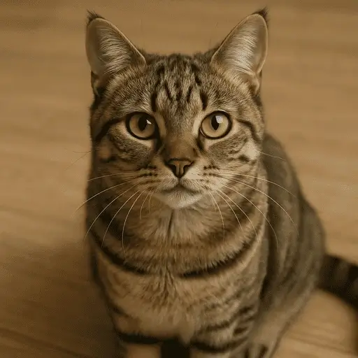 a brown is looking to the camera