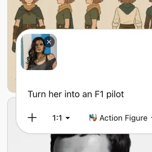 attached woman picture in eggradients studio promptbox with short prompt