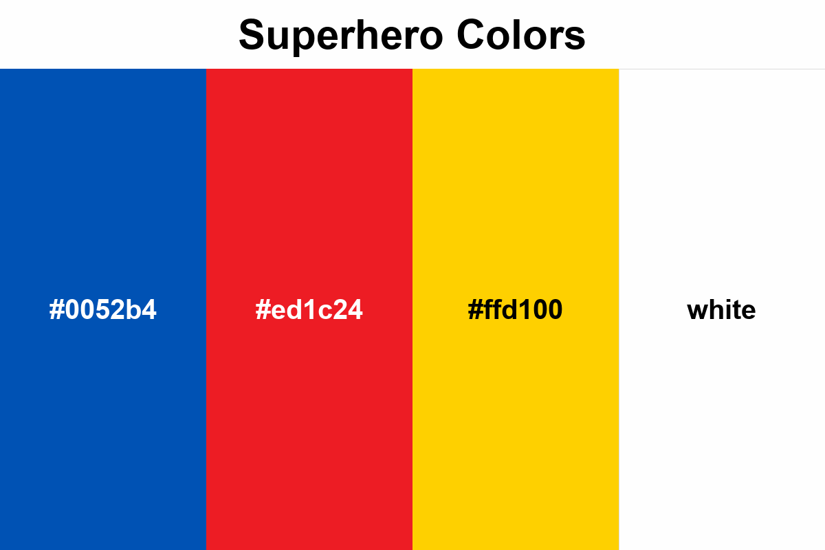 superhero colors
