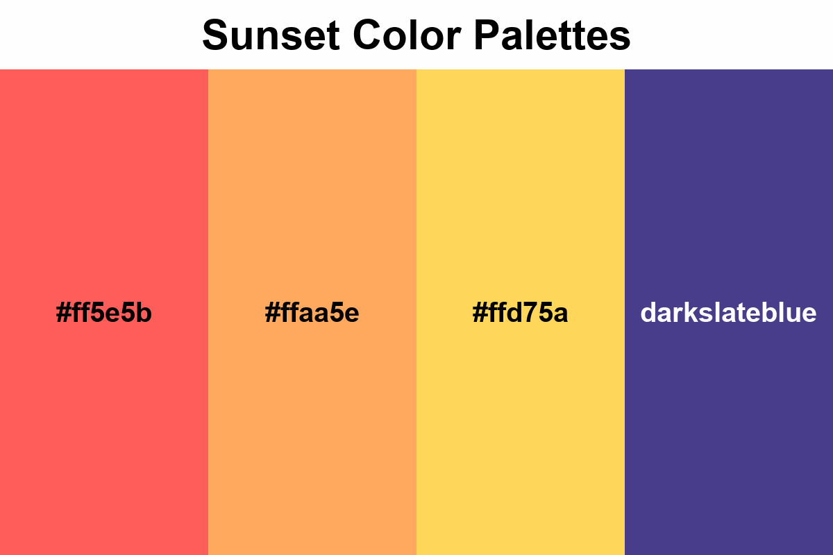 sunset color palettes