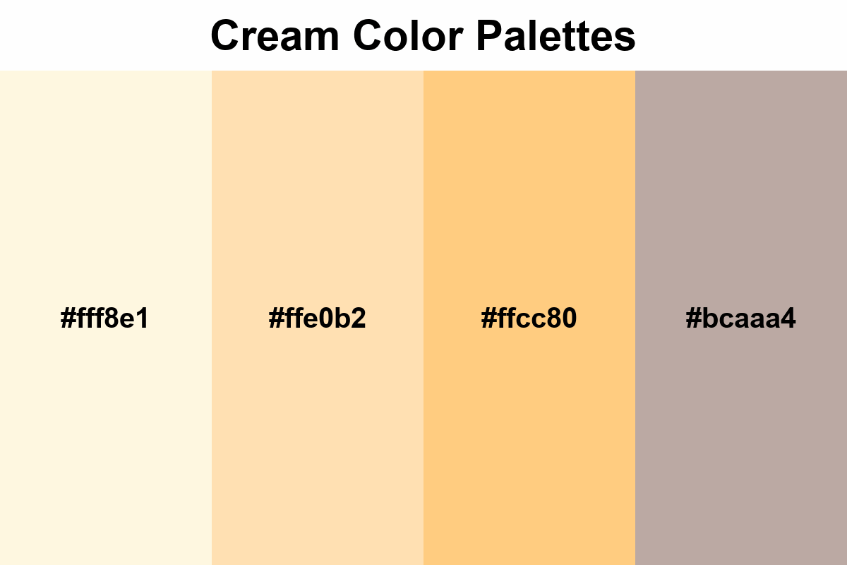 Cream color palettes