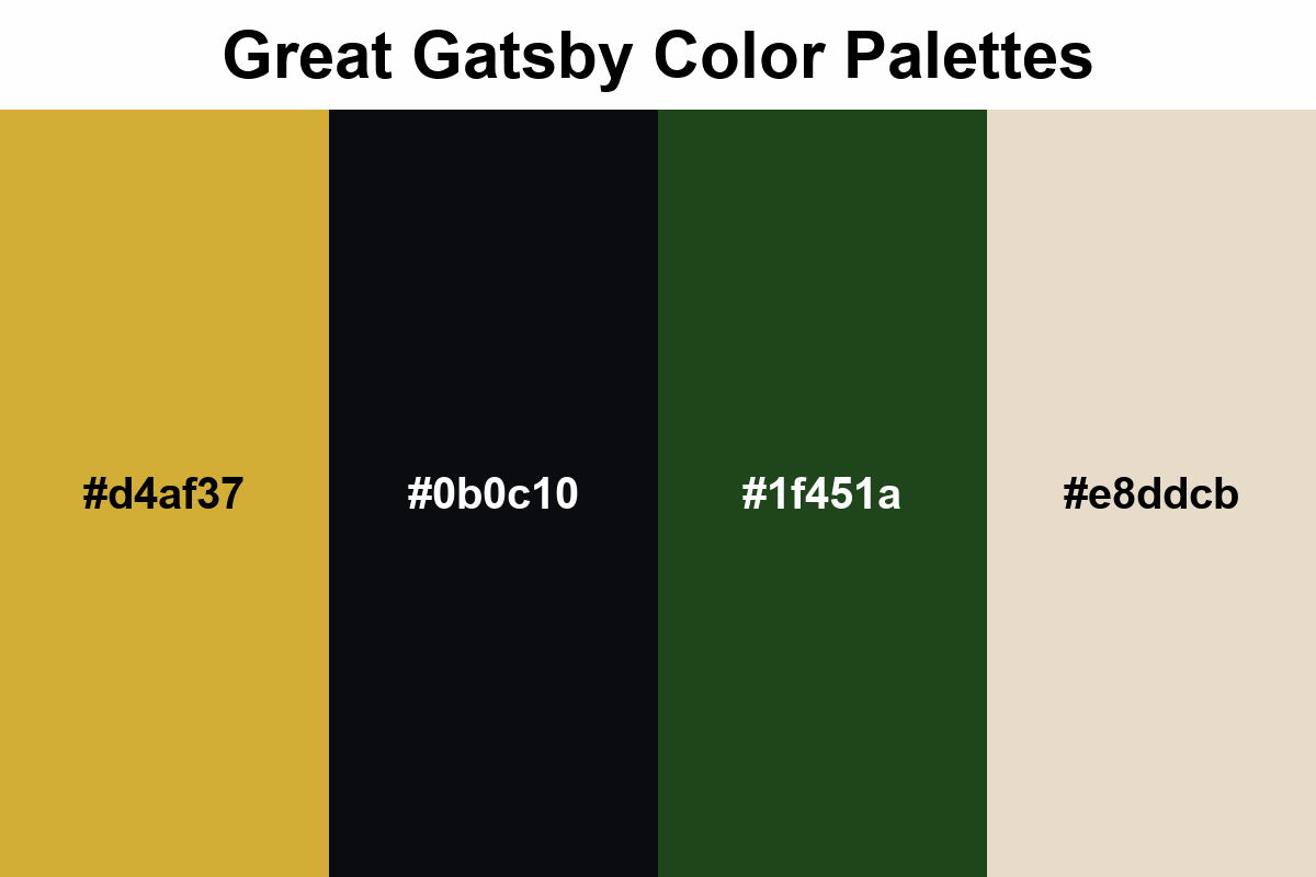 great gatsby color palettes