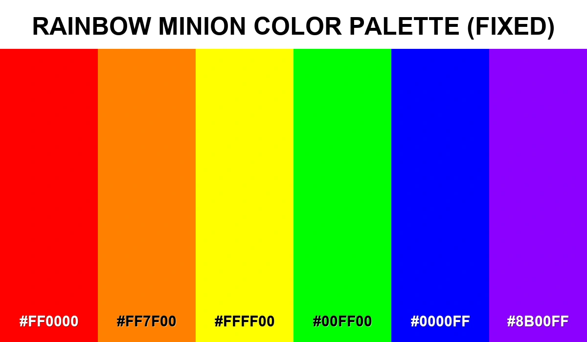 Rainbow Minion color palette (Fixed)