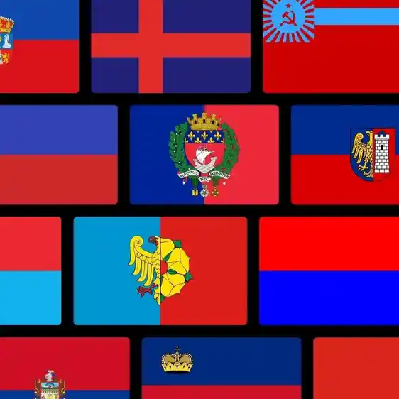 blue and red flag