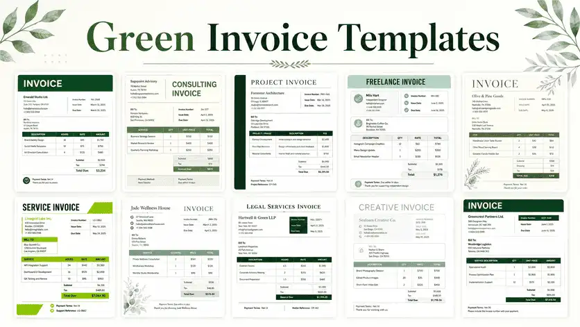 green invoice templates