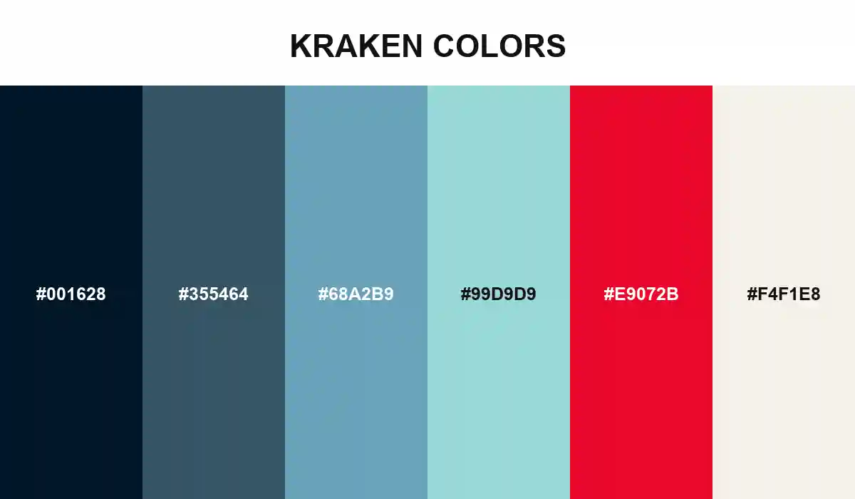 Seattle Kraken color palette with four blues, Red Alert, and Winter Classic Vintage Cream HEX values