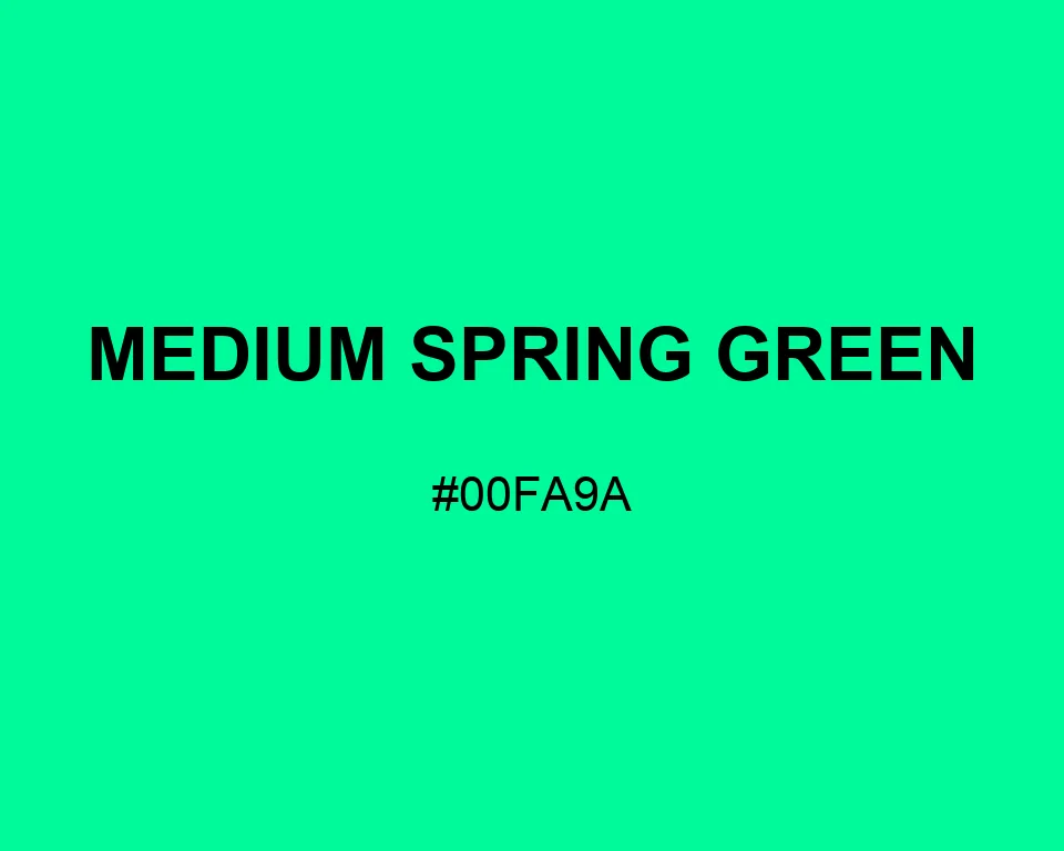 Medium Spring Green color #00FA9A