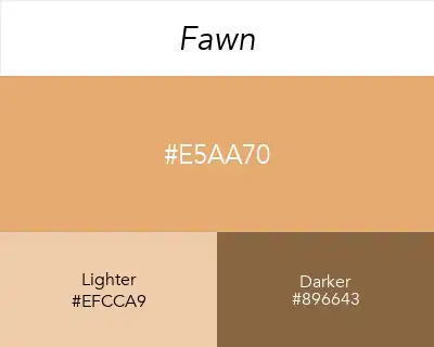 Fawn #E5AA70: HEX, RGB, CMYK and Pairings