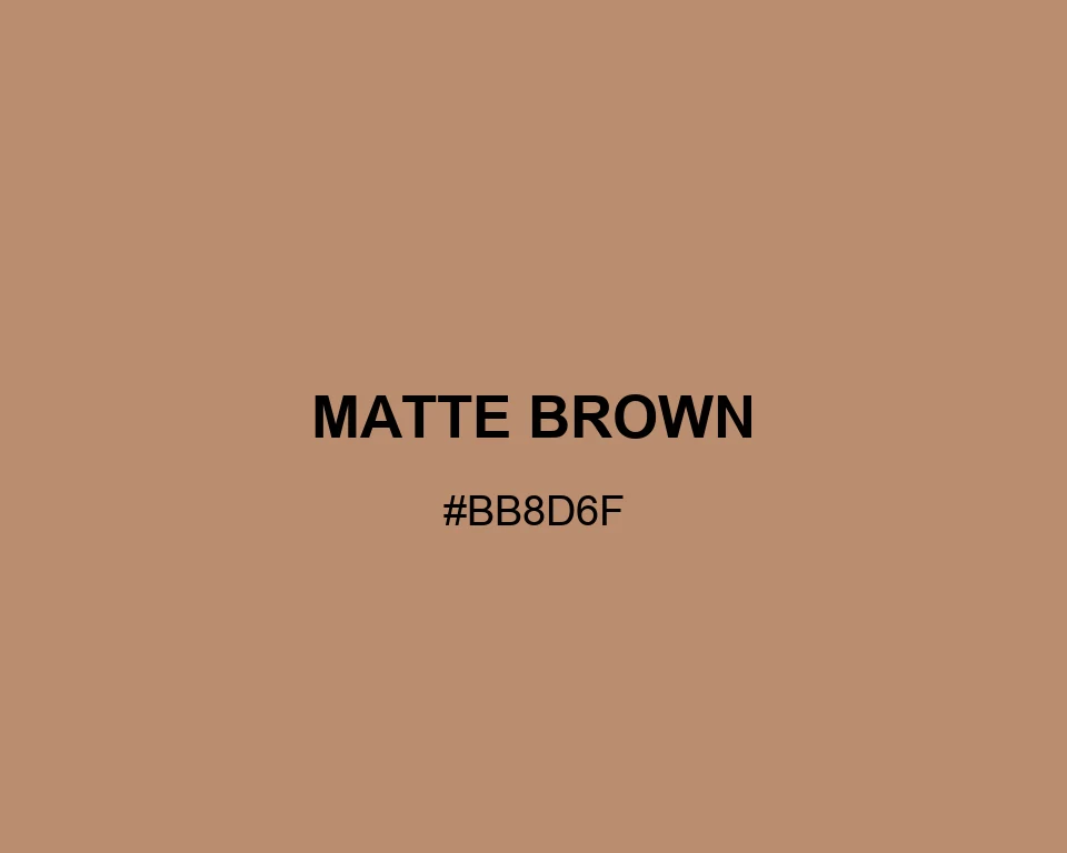 Matte Brown #BB8D6F color swatch