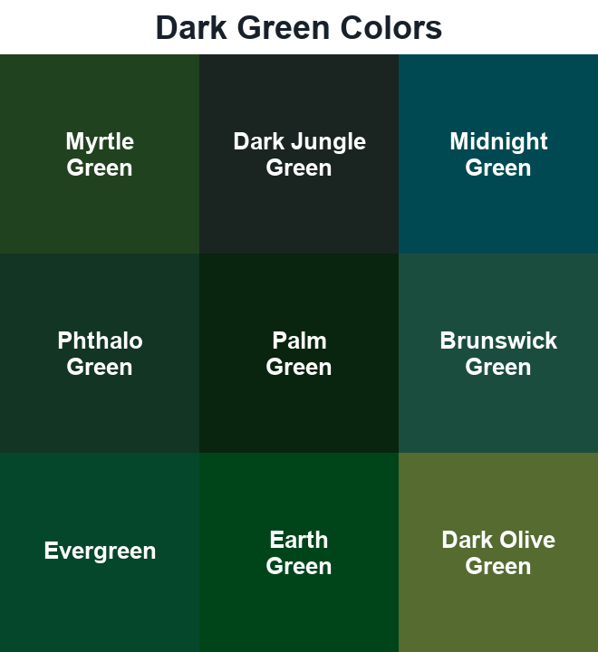Dark Green Colors