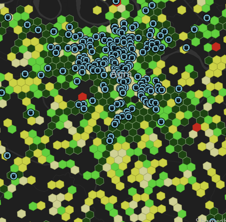 A ranked district map