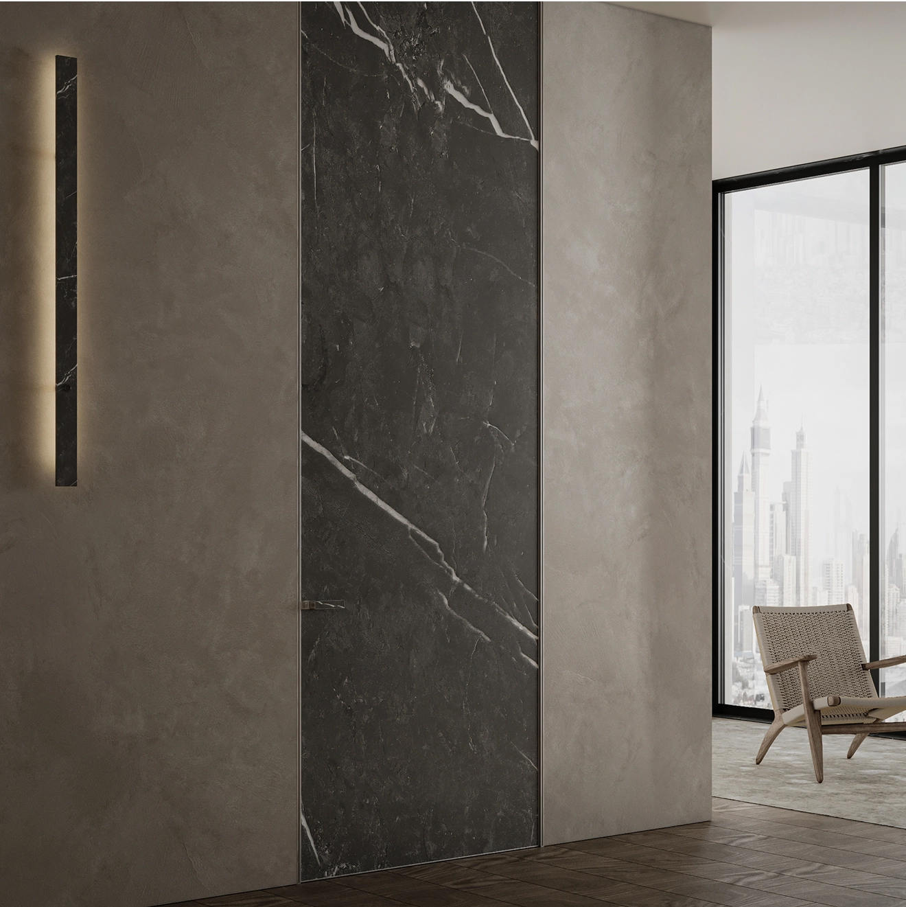 CONCEALED DOOR IN MARBLE