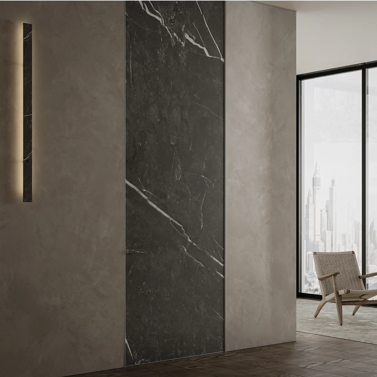 CONCEALED DOOR IN MARBLE