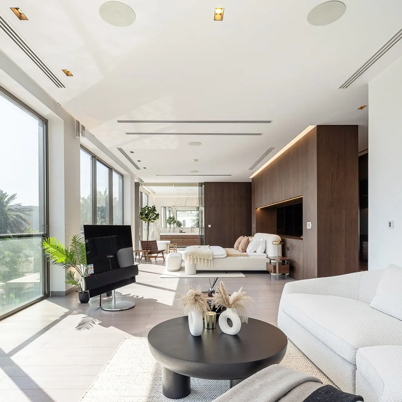 Modern living room with detailed fit out execution