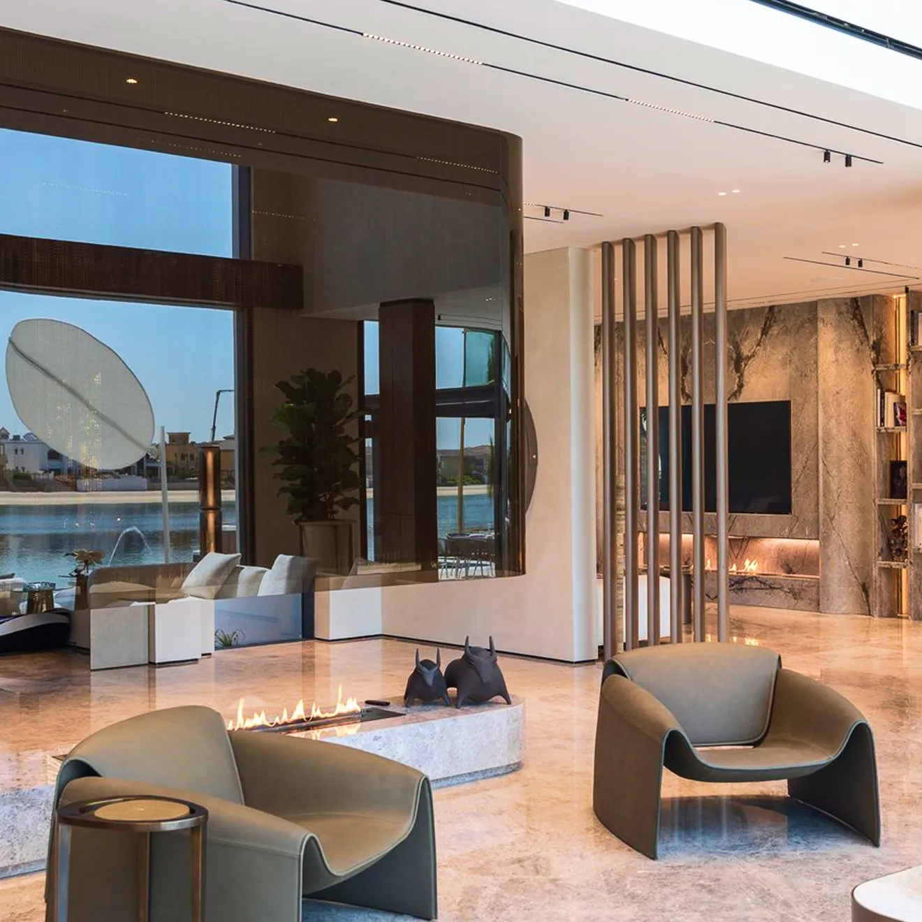 Modern living room with detailed fit out execution